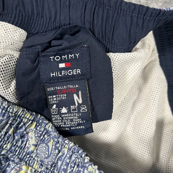 Tommy Hilfiger Men's Swim Shorts Size Small Blue Paisley‎ Drawstring - Picture 5 of 7